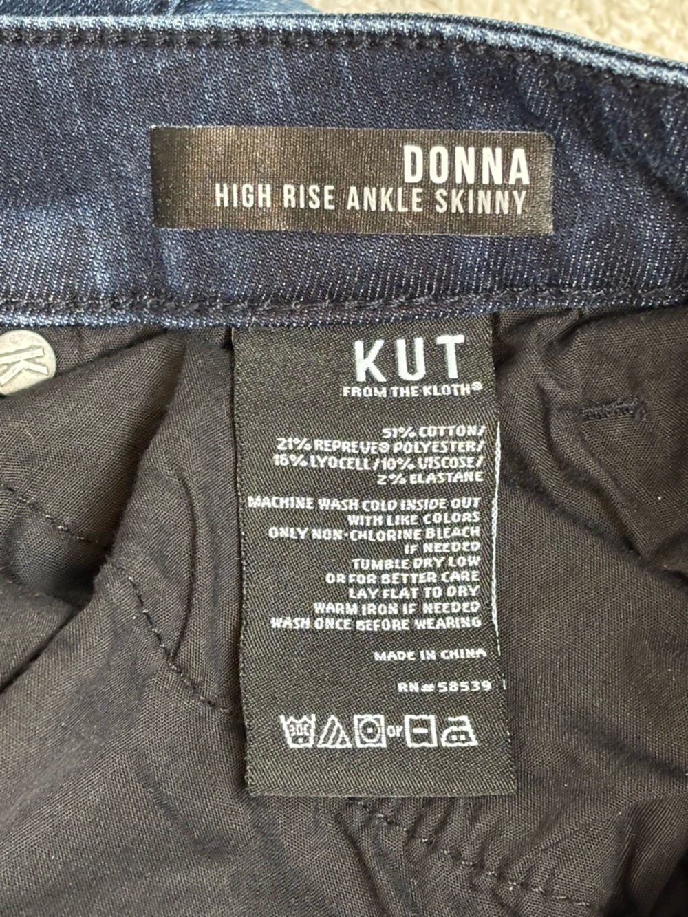 Kut From The Kloth Jeans Womens 6 Blue Donna Mid Rise Skinny Denim Flawed - Picture 13 of 15
